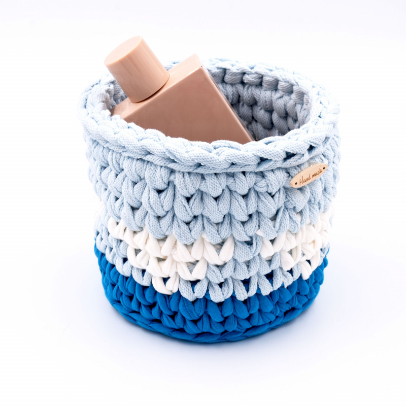 Handmade organizer basket blue small Χρώμα LIght Blue